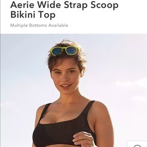 AERIE Wide Strap Scoop Bikini Top NWT